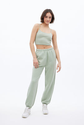 Jogger en molleton matelassé