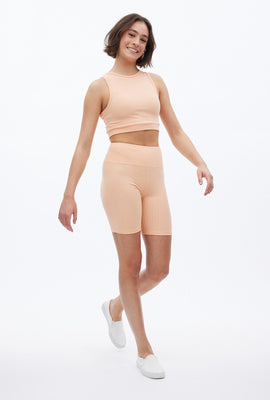 Short cycliste super doux en tricot côtelé