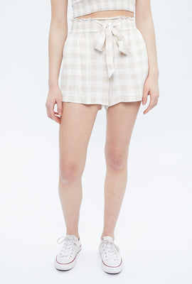 Short à taille sac en papier avec ceinture
