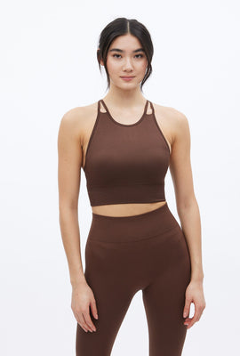 Camisole super doux en tricot côtelé à col haut