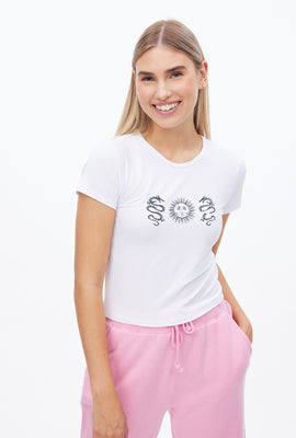 Super Soft Dragon Sun Graphic Baby Tee