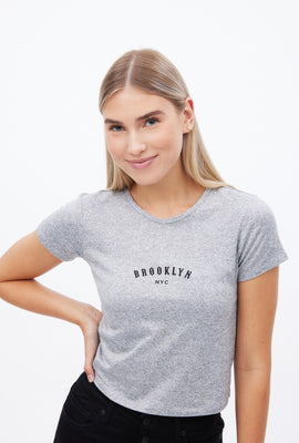 T-shirt court super doux à imprimer graphique Brooklyn NYC