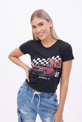 Super Soft Speed Race 23 Los Angeles Graphic Baby Tee