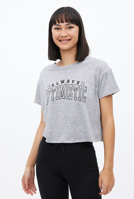 Super Soft Always Optimistic Graphic Boxy Crop Tee