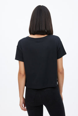 Super Soft Positive Mindset Graphic Boxy Crop Tee
