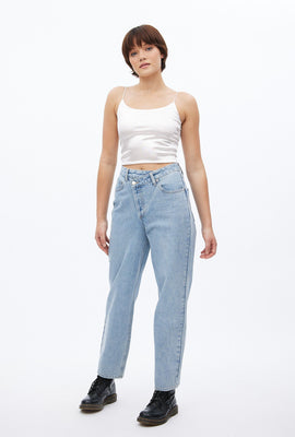 Jean croisé droit taille super haute