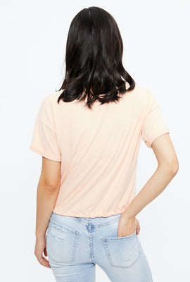 Super Soft Crop Tie Bottom Tee