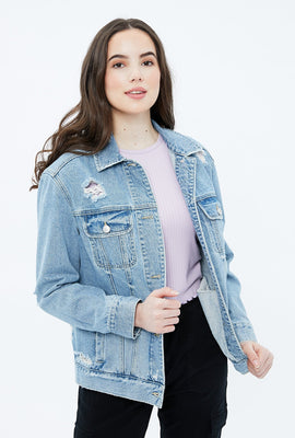 Jacket en denim coupe garçonne