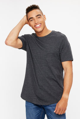 T-shirt uni à ourlet arrondi