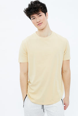T-shirt uni à ourlet arrondi