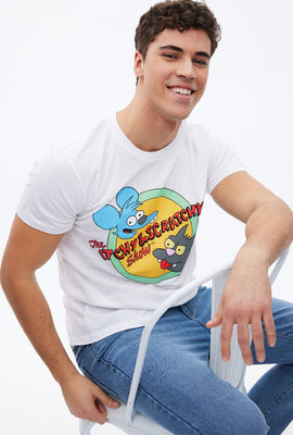 T-shirt a imprimé graphique The Simpsons Itchy & Scratchy