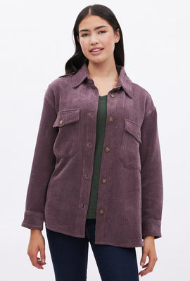 Vest-chemise en velours côtelé boutonnée à l'avant
