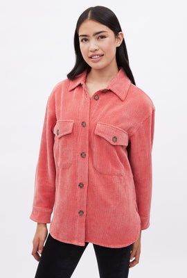 Button-Up Corduroy Shacket