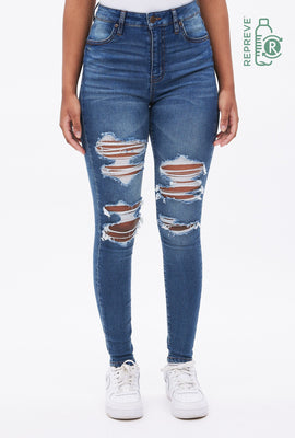 Jegging Emma détruit Repreve taille haute