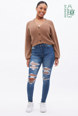 Jegging Emma détruit Repreve taille haute