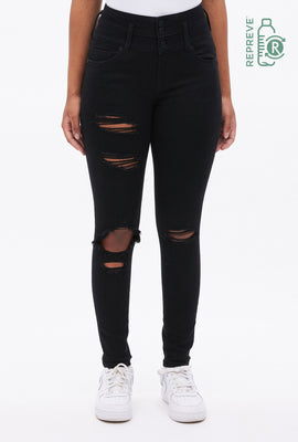 Jegging Olivia empilé sculptant détruit Repreve taille haute