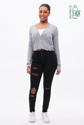 Jegging Olivia empilé sculptant détruit Repreve taille haute