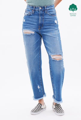 Super High Rise Destroyed 90's Straight Jean