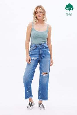 Super High Rise Destroyed 90's Straight Jean