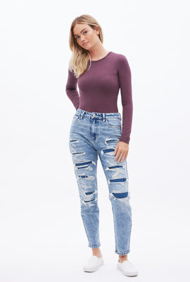 High Rise Stretch Mom Jean