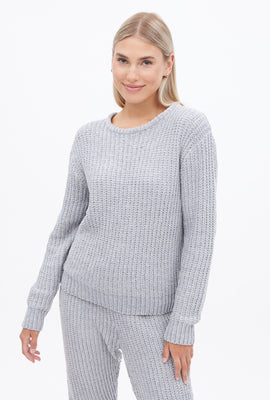 Chandail ras du cou en tricot chenille