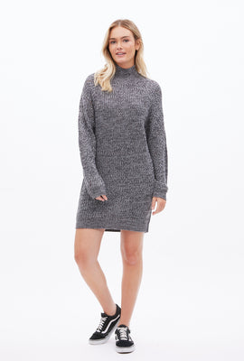 Robe en maille mi-long avec col montant