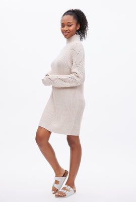 Robe en maille mi-long avec col montant