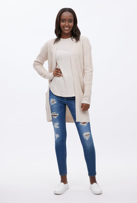 Waffle Knit Midi Cardigan