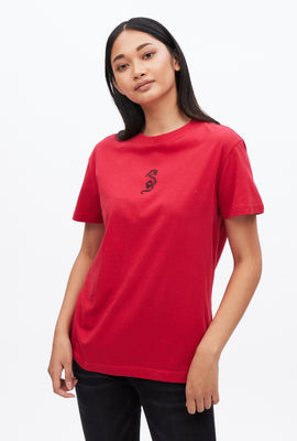 T-shirt coupe garçonne à imprimé graphique dragon