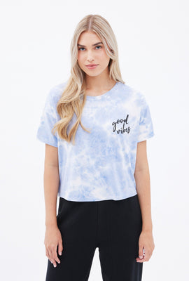 Super Soft Good Vibes Boxy Graphic Crop Tee