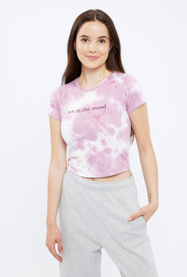 T-shirt Court Super Doux à Imprimé Not In The Mood