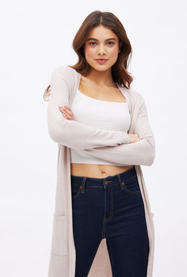 Cardigan châle mi-long avec poches