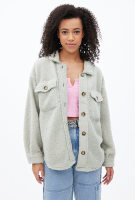 Veste-chemise en Sherpa boutonné à l'avant