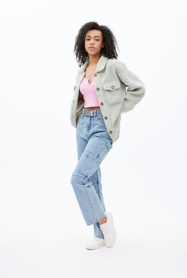 Veste-chemise en Sherpa boutonné à l'avant