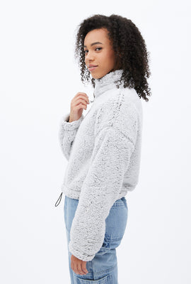 Pull à enfiler en Sherpa demi-zippé