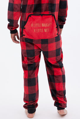 Buffalo Plaid A Little Nice A Little Naughty Graphic Hooded Onesie