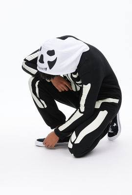 Combinaison squelette fluorescent en molleton