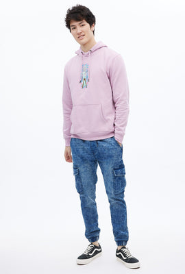 Jogger cargo mince en tricot de denim