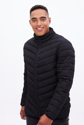 North Western Micro Mock Neck Zip-Up Puffer Jacket