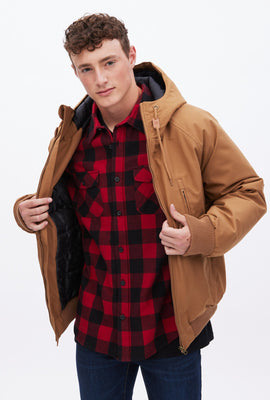 Blouson aviateur North Western zippé à capuchon avec manche raglan