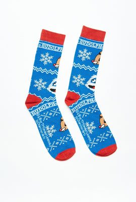 Chaussettes en tricot Fair Isle à imprimé graphique Rudolphe et Bumble