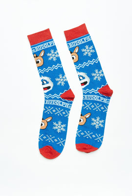 Chaussettes en tricot Fair Isle à imprimé graphique Rudolphe et Bumble
