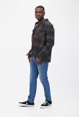 Veste-chemise à carreaux doublés en sherpa