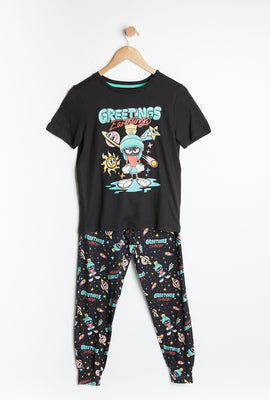Ensemble-pyjama deux pièces super doux AÉRO pour garçons à imprimé Looney Tunes Marvin the Martian