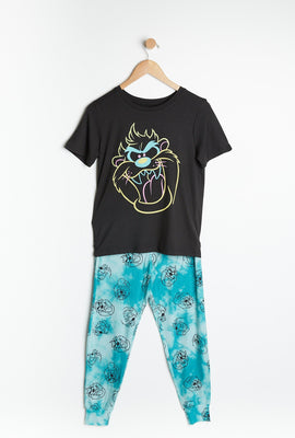 Ensemble-pyjama deux pièces super doux AÉRO pour garçons à imprimé Looney Tunes Taz