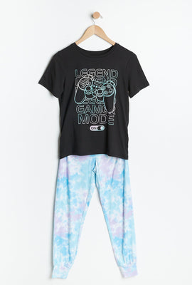 Ensemble-pyjama deux pièces super doux AÉRO pour garçons à imprimé Legend Game Mode