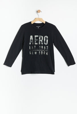 T-shirt à manches longues AÉRO pour garçons à imprimé Est. 1987 New York