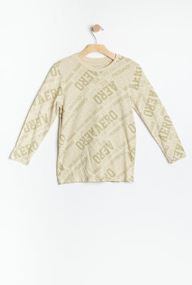 T-shirt à manches longues à imprimé AÉRO pour garçons