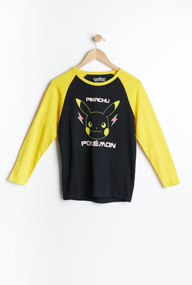T-shirt AERO manche raglan à imprimé graphique Pokémon Battle Pikachu pour garçon