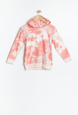 Haut à capuchon à enfiler molletonné AERO teint noué à imprimé graphique Original Brand pour fille